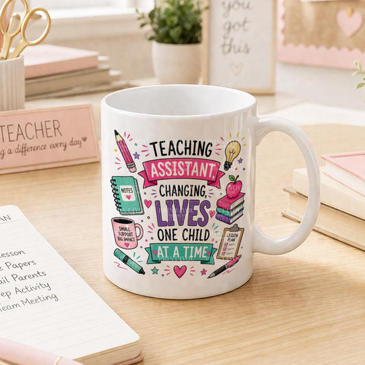 Teaching assistant mug, ceramic TA thank you gift