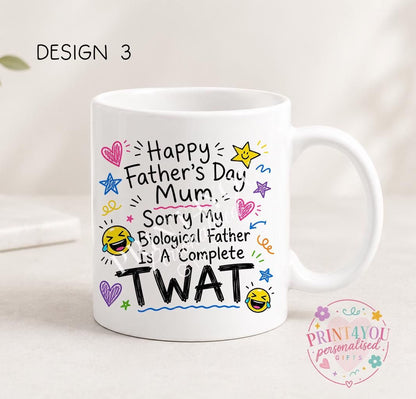 Sweary Father's Day mug design 15, double sided ceramic coffee mug
