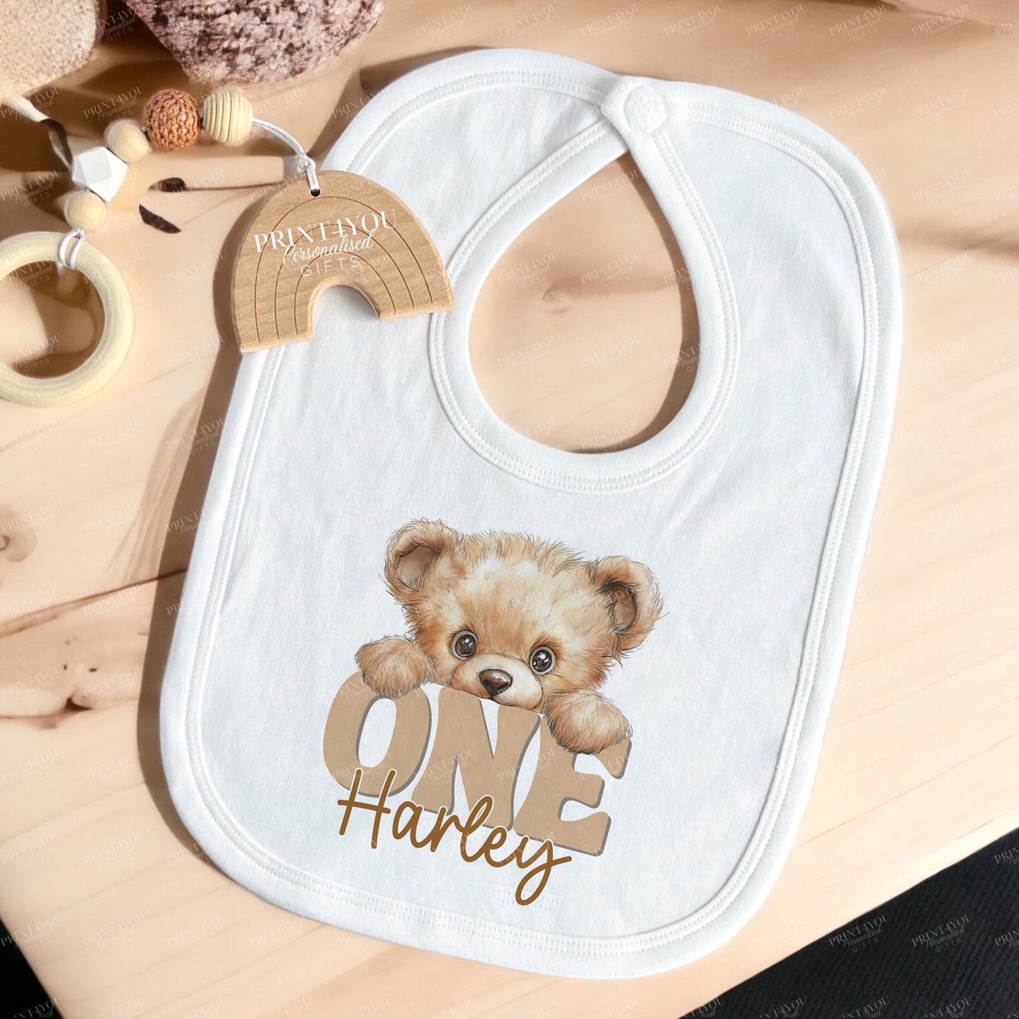 Personalised Teddy Bear T-Shirt | Milestone Birthday Outfit – Cotton Baby Vest, Sleepsuit & Bib