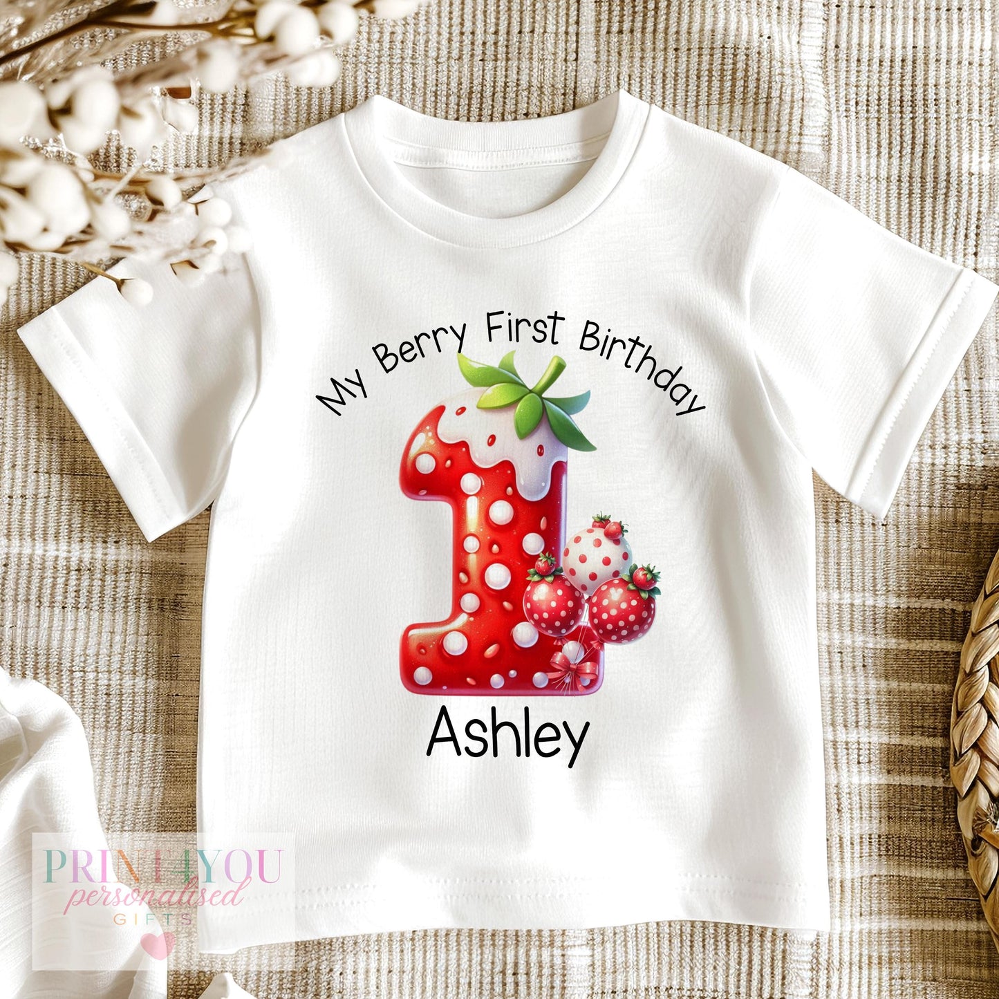 Personalised First Birthday Outfit – Baby Milestone T-Shirt, Sleepsuit & Vest