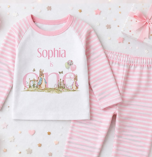 Children's clothing with the bunny pyjamas design
