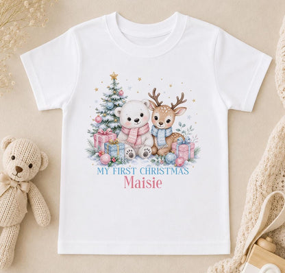 Personalised First Christmas Baby Outfit, 2026 Polar Bear Vest Gift