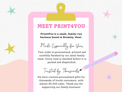 Print4You Personalised Gifts family-run business poster, based in Bromley, Kent