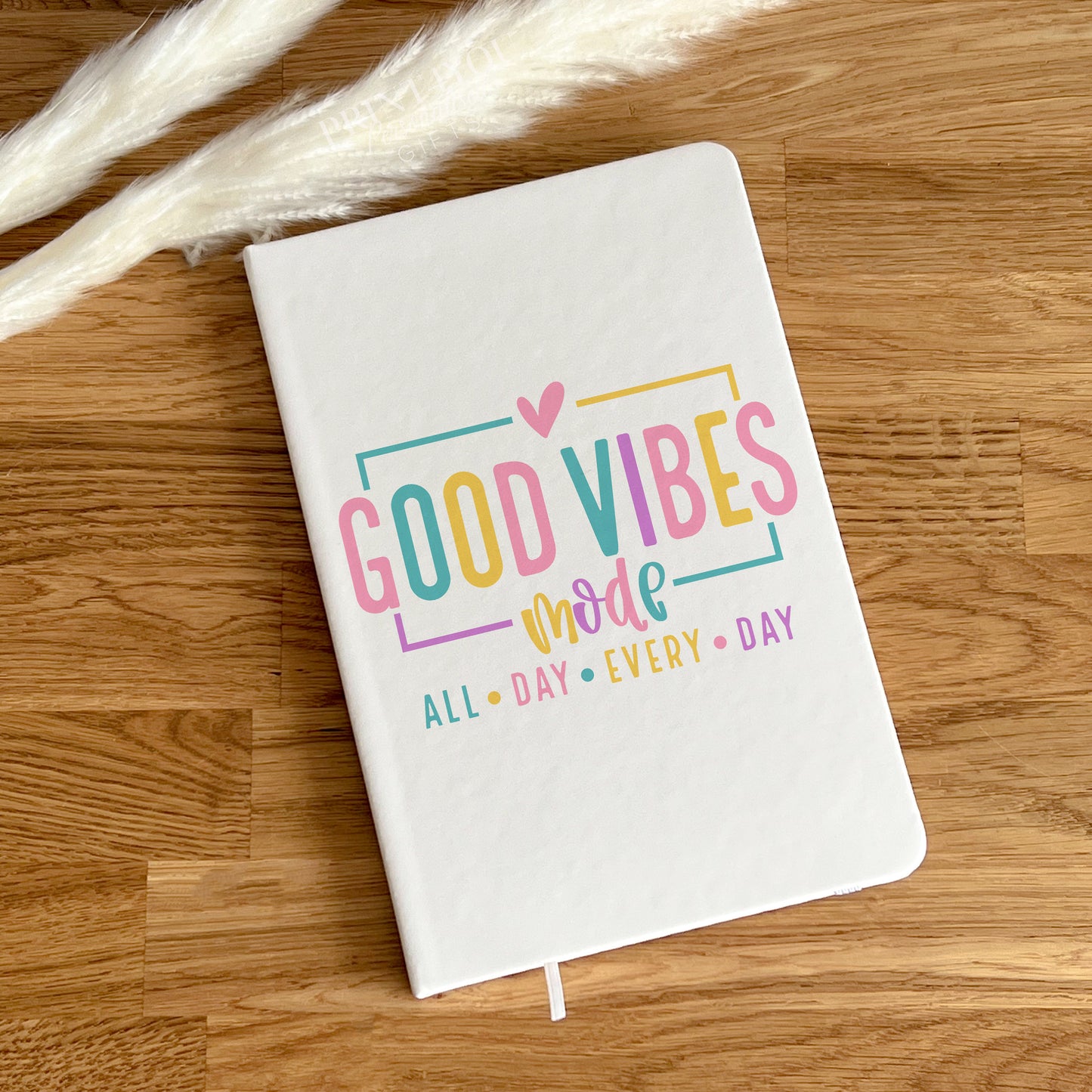 Good Vibes All Day Every Day, Colourful Positivity Gifts, Mug, Bag, Notebook, Passport Cover, make up bags - Medium Beach Bag