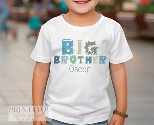 Promoted to Big Brother, Little Brother Personalised Cotton T – Shirt, Lil Big brother Top, Big Brother Gift, Pregnancy Announcement, - 6-12 months  T-shirt