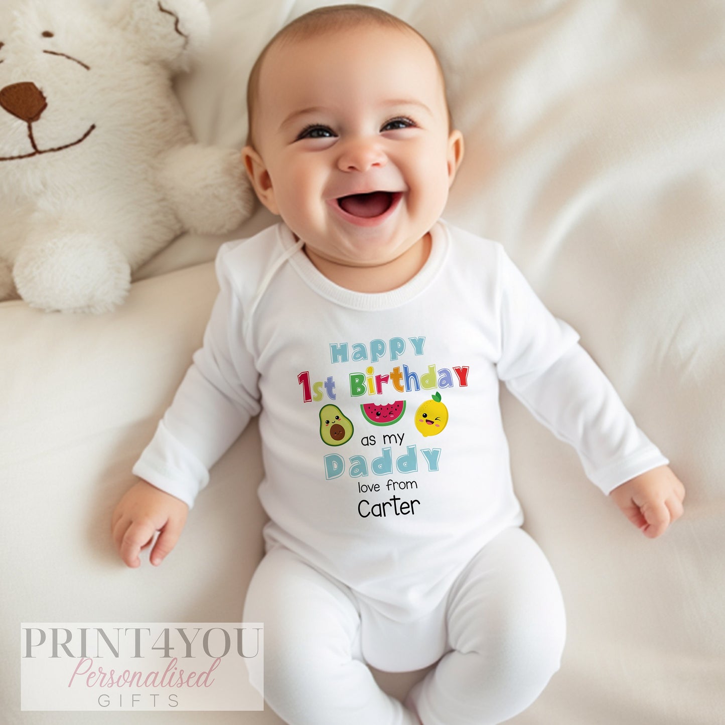 1st birthday fruit design t-shirt styled photo