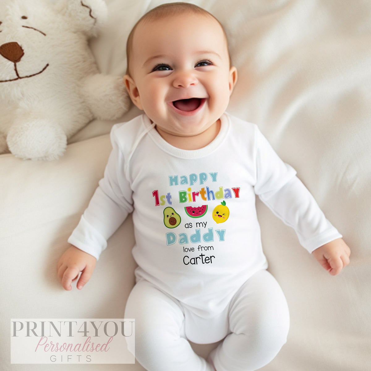 1st birthday fruit design t-shirt styled photo