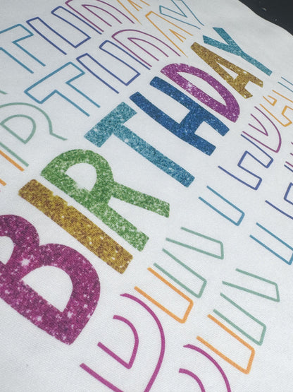 Birthday Girl Glitter Effect T – shirt – Colourful Birthday Tee, Birthday Keepsake T – shirt, Children's Birthday Gift - 3-4 years  T-shirt