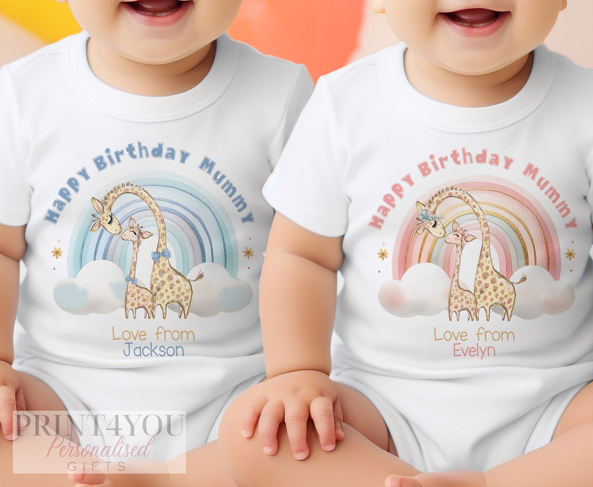 Personalised 1st birthday baby bib, folded flat