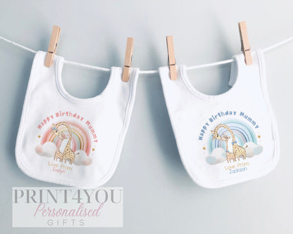 Personalised 1st birthday baby bib, styled flat lay