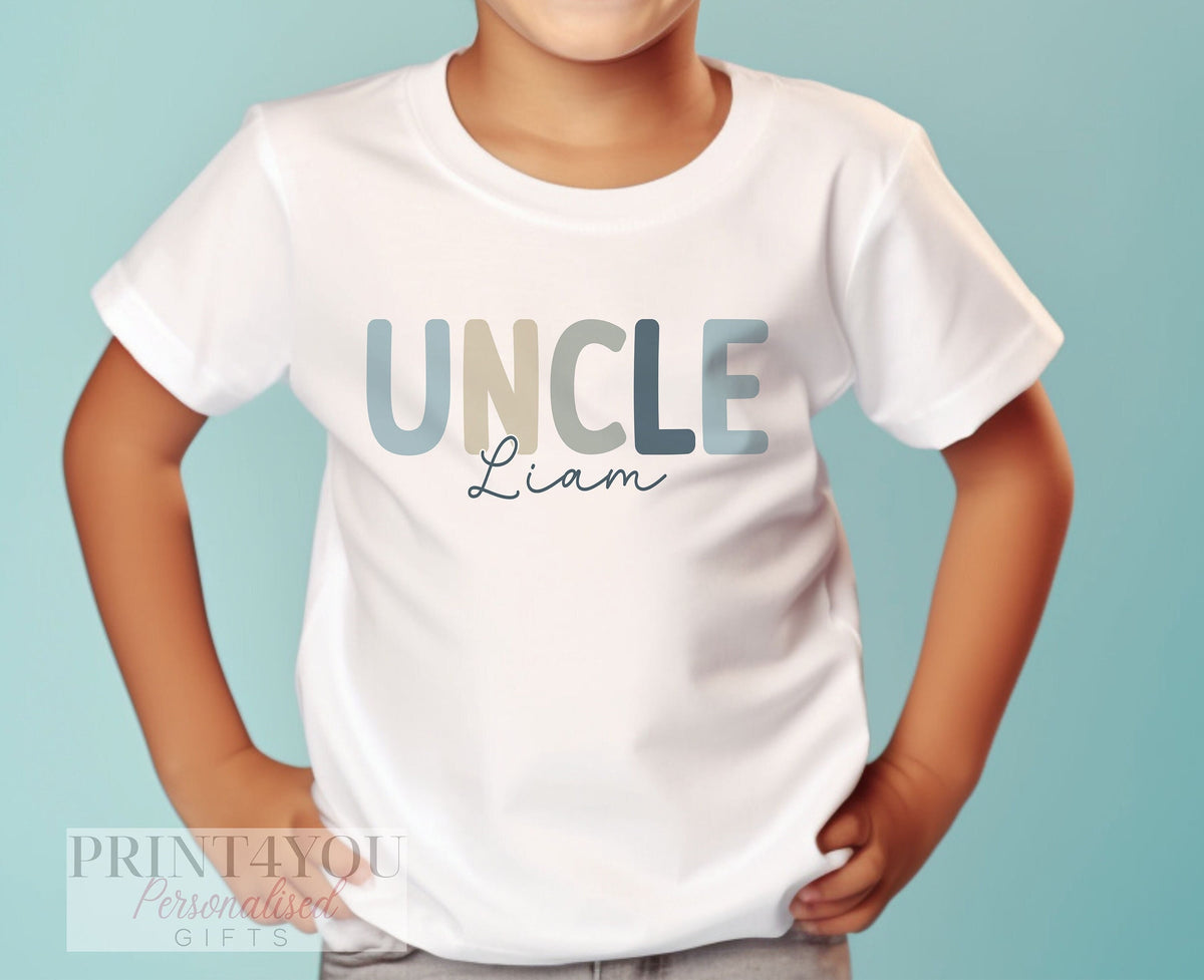 Promoted to Uncle Personalised Cotton T – Shirt, Young Uncle Gift, Gift to Nephew for Pregnancy Announcement, Pastel Colour - 6-12 months  T-shirt