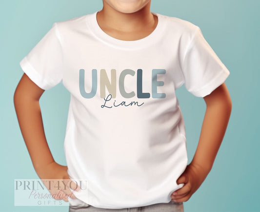 Promoted to Uncle Personalised Cotton T – Shirt, Young Uncle Gift, Gift to Nephew for Pregnancy Announcement, Pastel Colour - 6-12 months  T-shirt