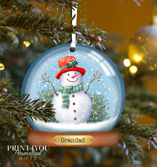 Personalised Christmas Decoration – Custom Acrylic Bauble – UV Printed Holiday Ornament - No thanks