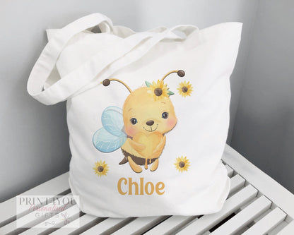 Highland Cow print cotton canvas tote bag with shoulder straps, shown flat