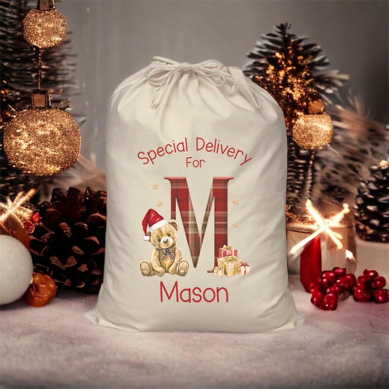Personalised Santa Sack – Large & Medium Christmas Sacks – Drawstring Gift Bag - Small