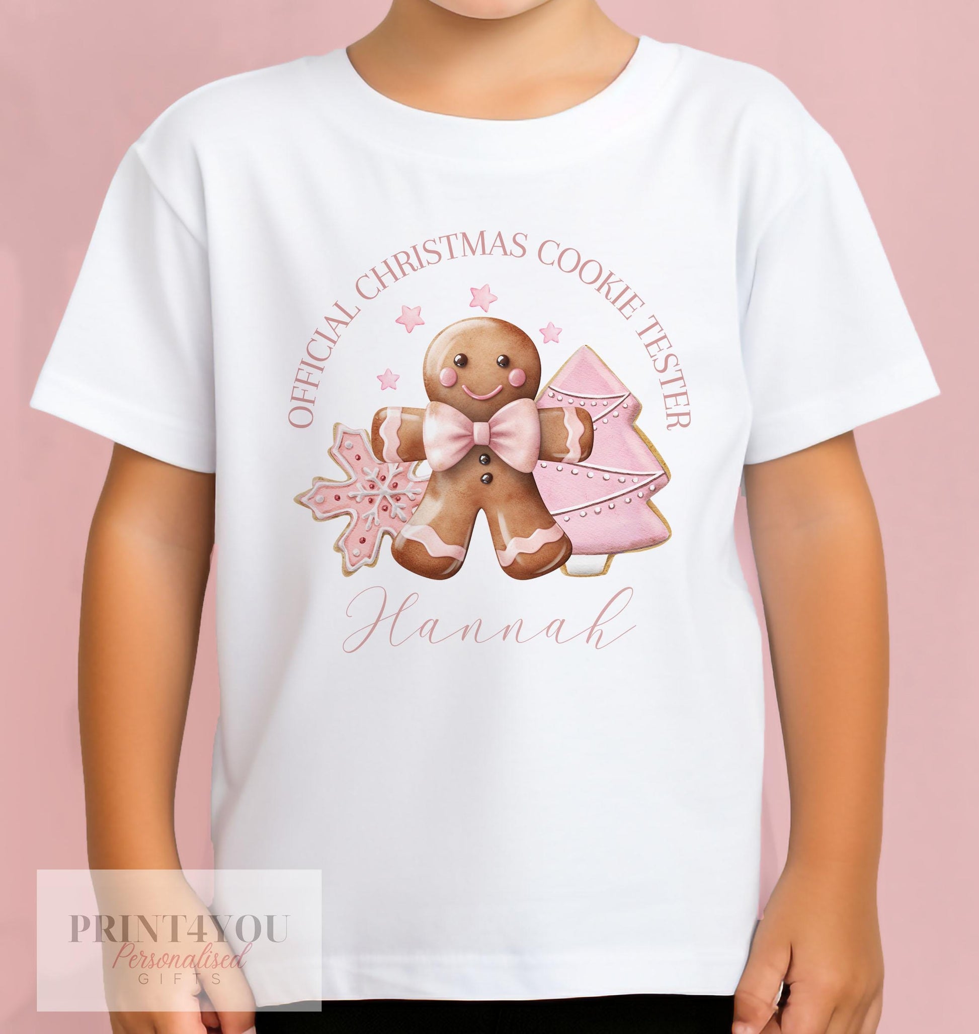 Personalised Children's Christmas T – Shirt – Toddler Gingerbread Tee – Custom Xmas Gift For Kids - 0-3month T-shirt