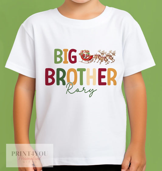 Christmas Promoted to Big Brother, Pregnancy Announcement Personalised Cotton T – Shirt, Big Brother Top, Big Brother Gift - 0-3month T-shirt