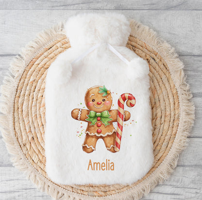 Personalised Hot Water Bottle – Christmas Gift Ideas – Fluffy Water Bottle Cozy - No thanks