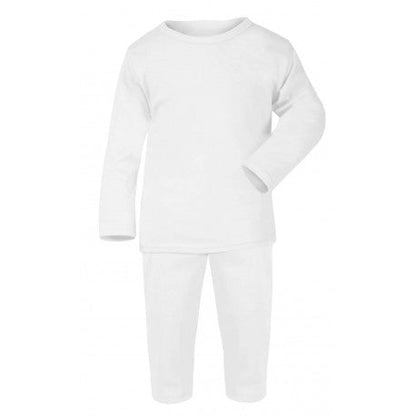 Long-sleeved white cotton pyjama set with the teddy bear When I Wake Up design, size 1-2 years