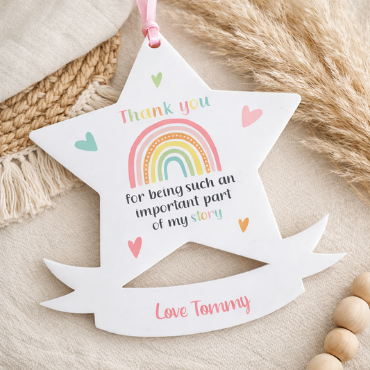Product image showing thank you star plaque