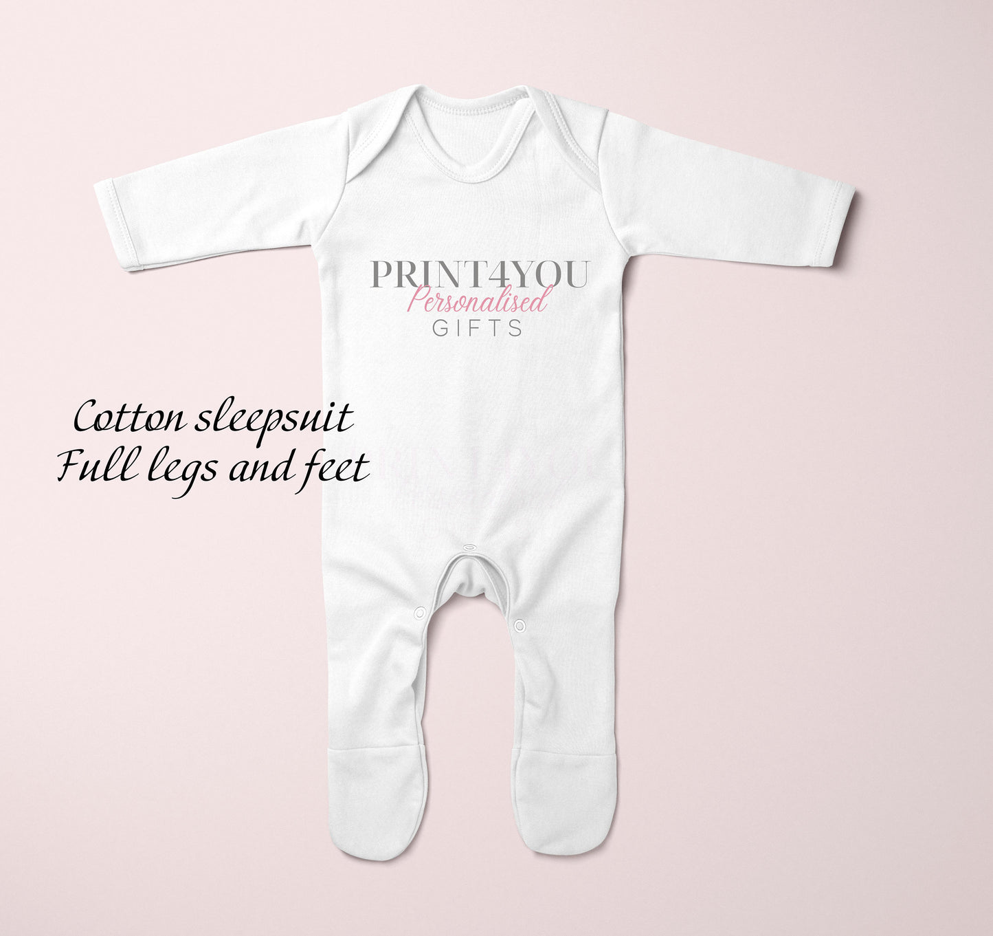Personalised Elephant Alphabet baby t-shirt printed with the baby's name and initial letter.