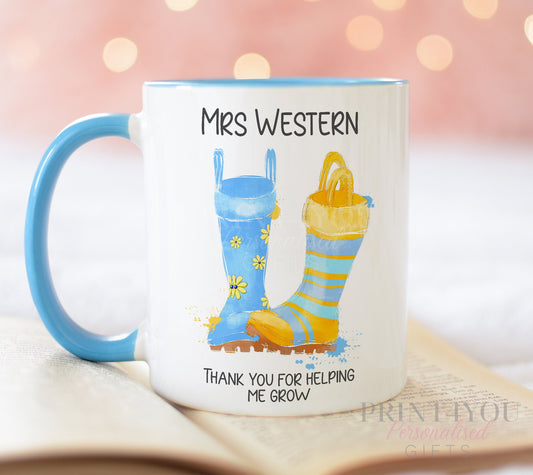 Personalised Teacher Mug – Ceramic Coffee Mug – Thank You Teacher Gift Idea - Full white mug