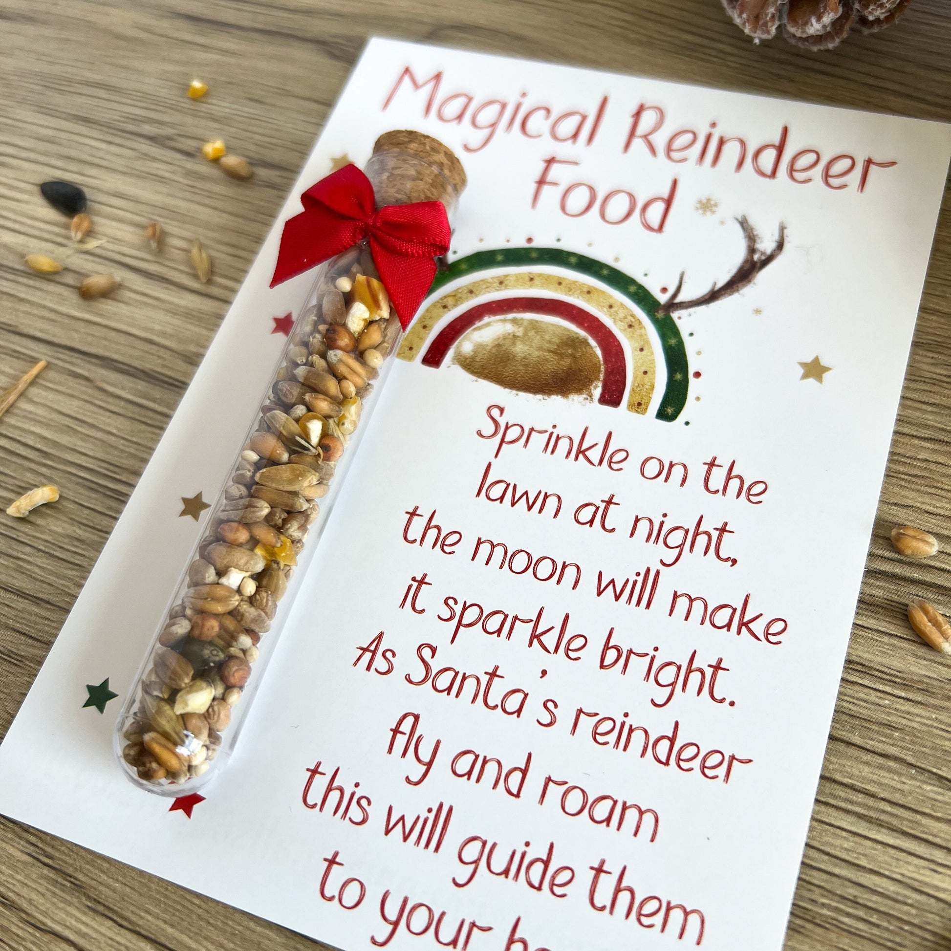 Christmas Eve Box Filler Reindeer Food in Wildlife – Friendly Plastic Tube with Cork