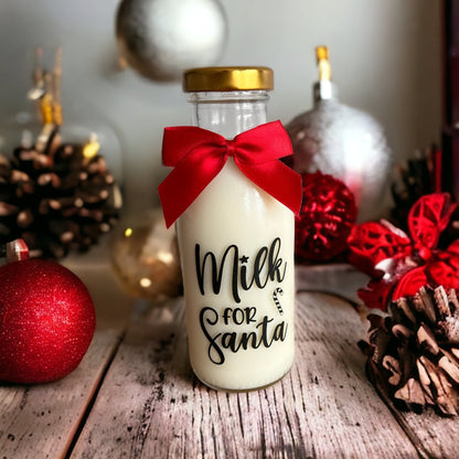 Santa's Milk Bottle with Gold Cap – Durable and Reusable for Magical Christmas Memories