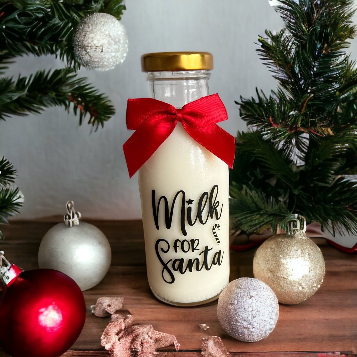 Santa's Milk Bottle with Gold Cap – Durable and Reusable for Magical Christmas Memories