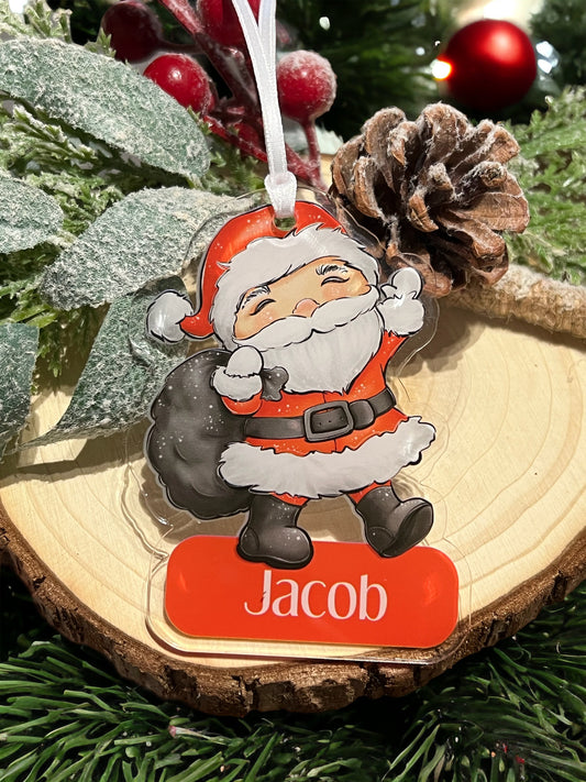 Father Christmas Personalised Tree bauble Decoration For Children, Kids Xmas Keepsake - Yes Please