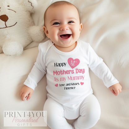 Personalised our first Mother's Day mummy and daughter outfit, lifestyle shot.