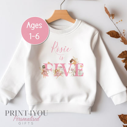 Personalised pink fairy birthday jumper with name and age, 6-12 months size – Print4You Personalised Gifts