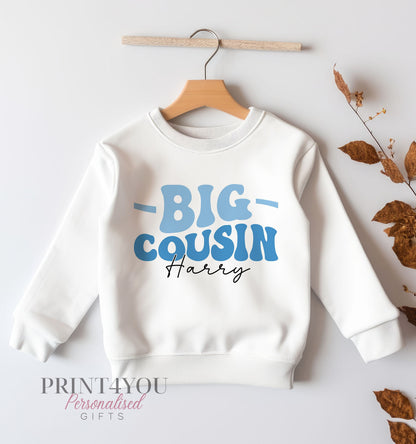 Personalised Promoted to Big Cousin jumper with custom name, 6-12 months size