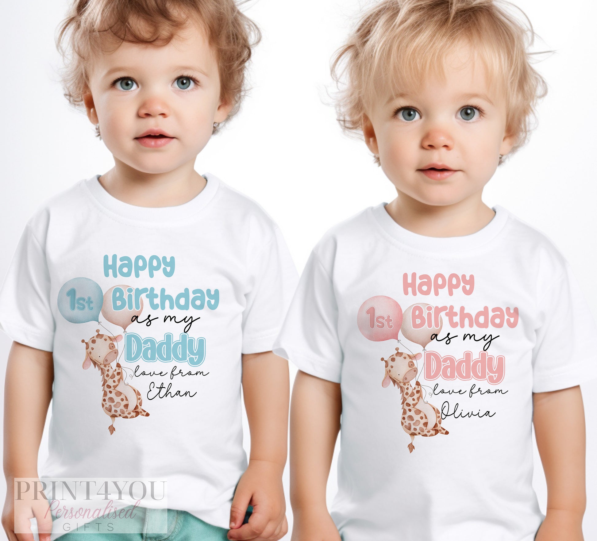 Personalised Happy Birthday Daddy baby bib with custom name print, 1st Birthday As My Daddy design.