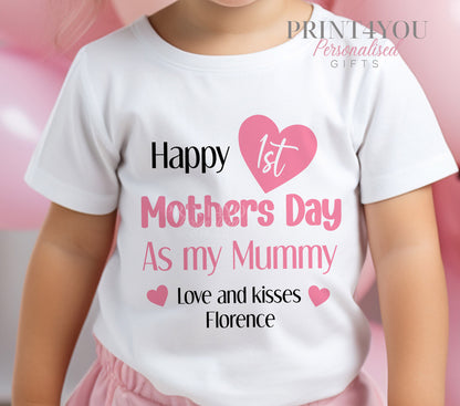 Personalised our first Mother's Day mummy and daughter baby vest.